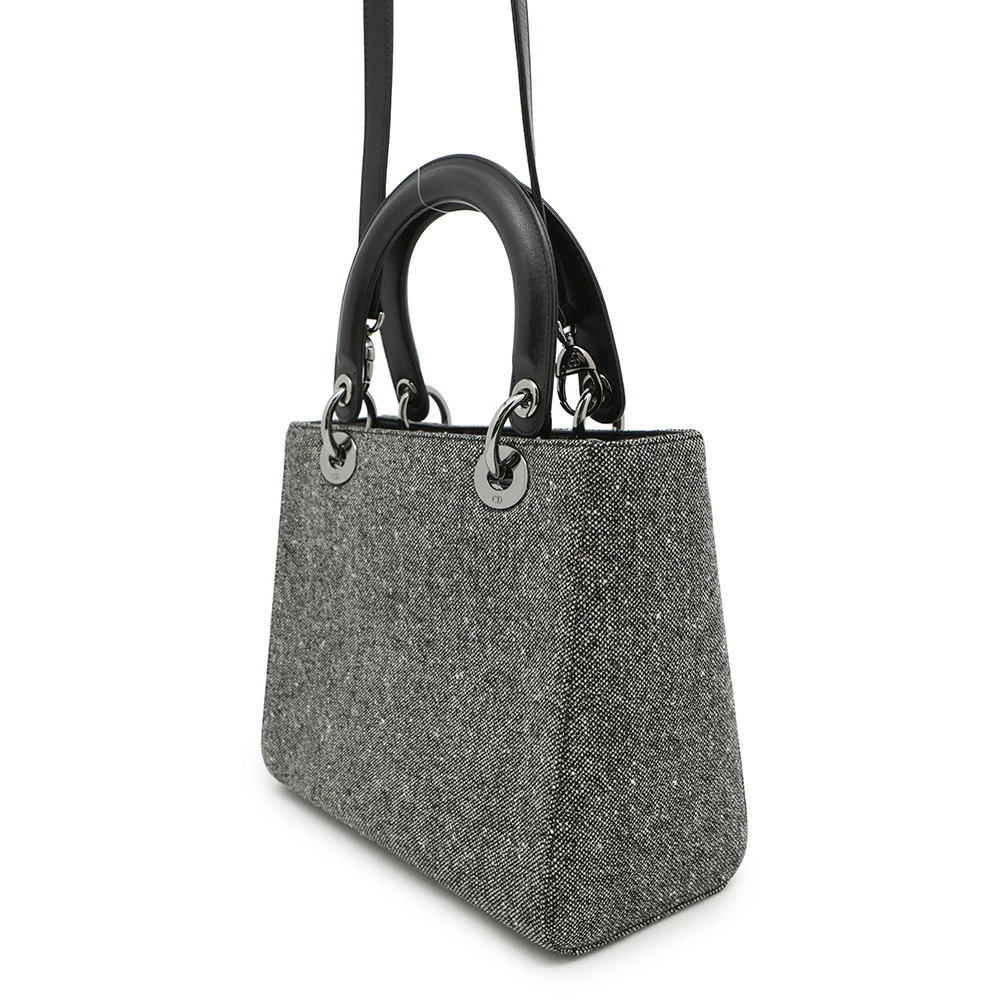 Christian Dior Lady Canvas Handbag Black Bag - Picture 2 of 12